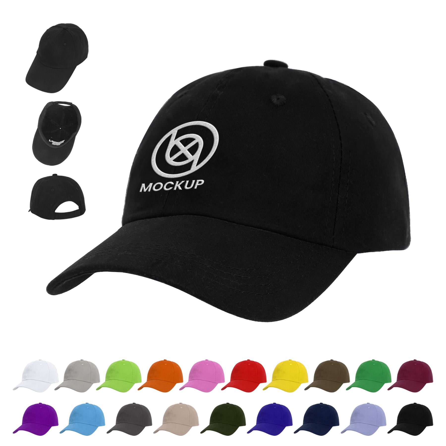 6 Panel Low Profile Unstructured Cotton Twill Baseball Cap 8