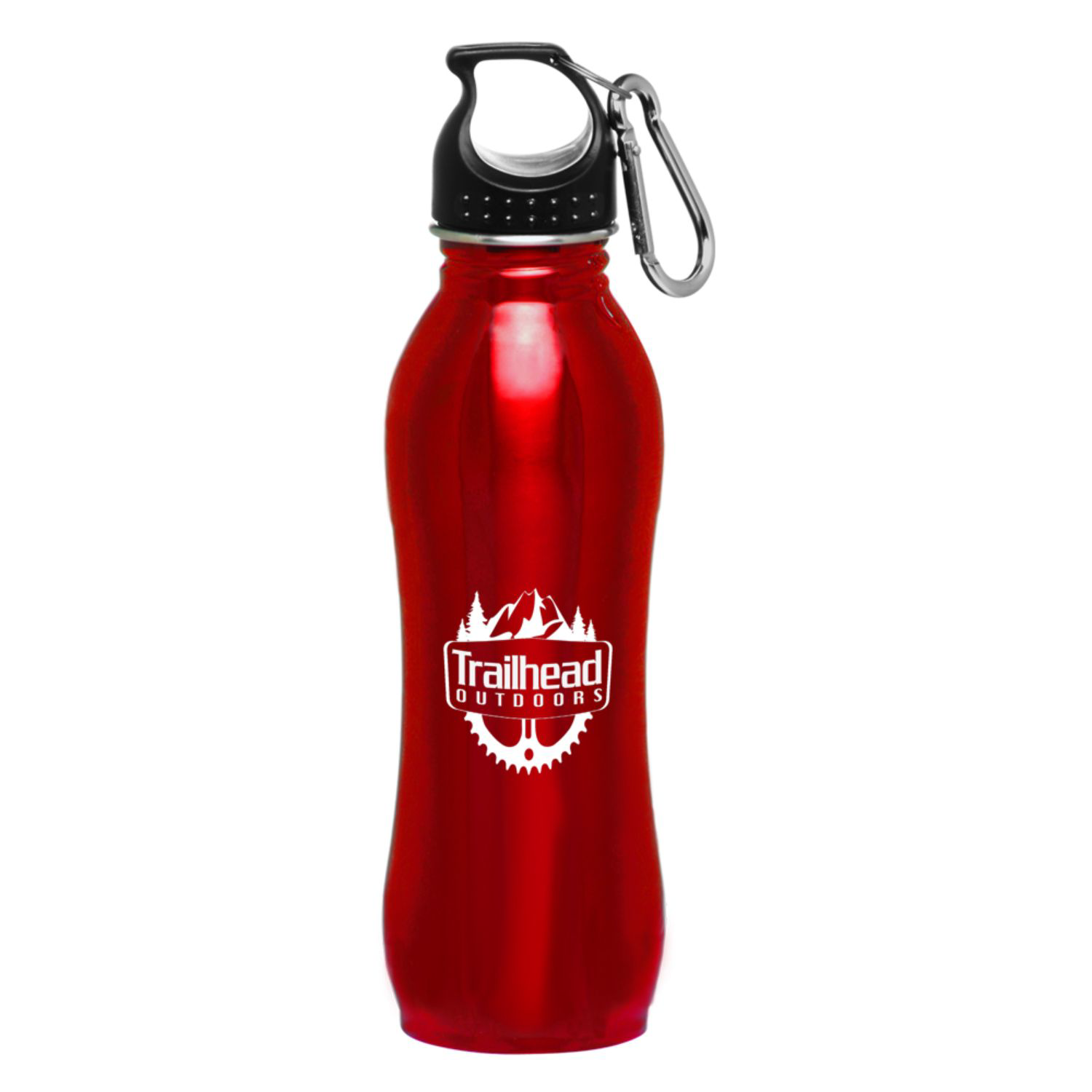 25 oz. BPA free Stainless Steel Sports Bottles w/ Carabiner, custom water bottle with logo imprint 3