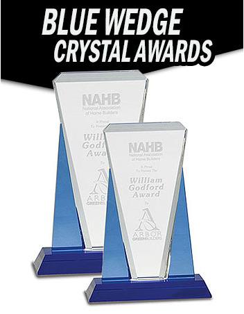 Crystal: 6x8.5" Blue/Clear Wedge on Blue Base 2
