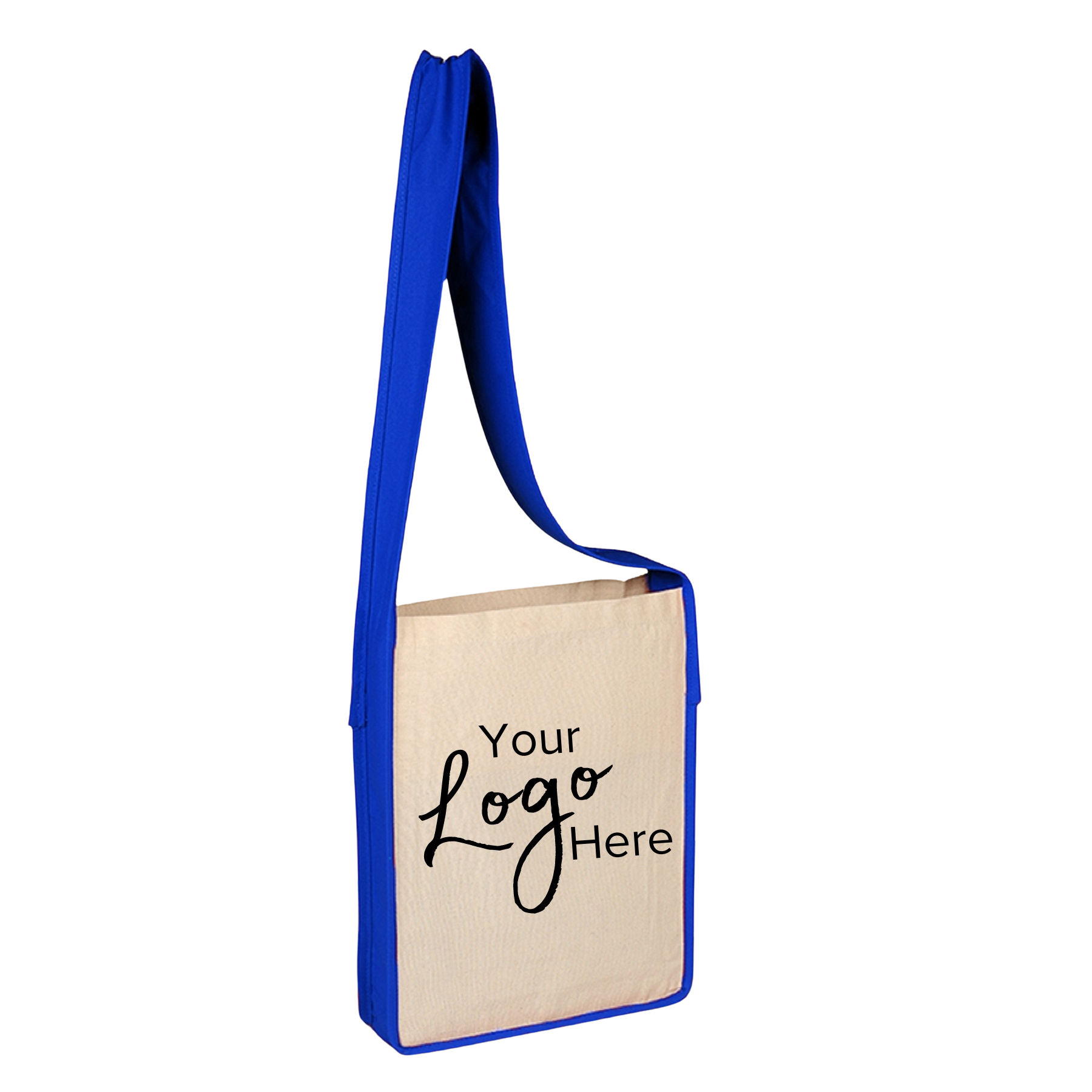 Sling Tote 12"W x 15"H x 3" Gusset Bag with Color Handles 8