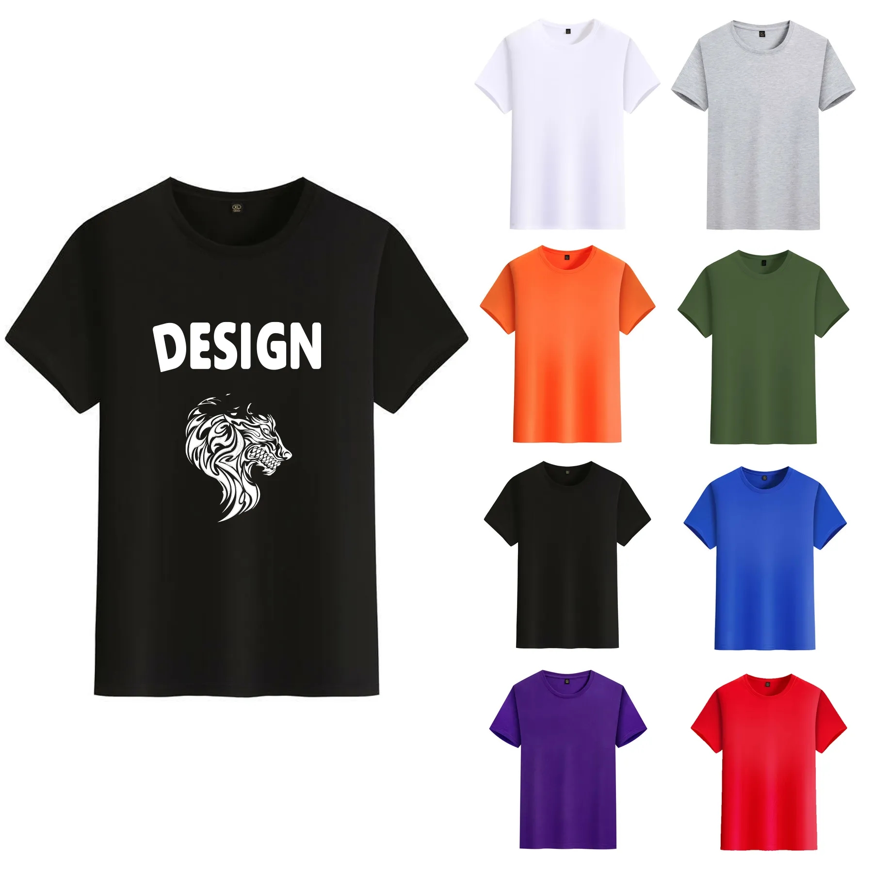 Round Neck Cotton T-Shirt Sweat-Wicking 10