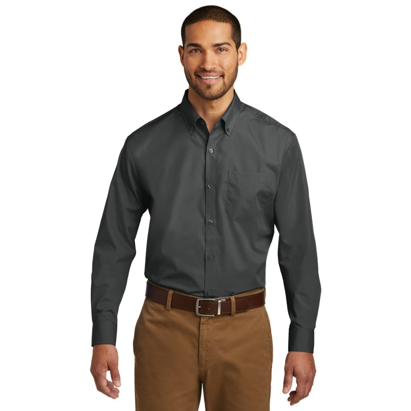Port Authority Long Sleeve Carefree Poplin Shirt. 3