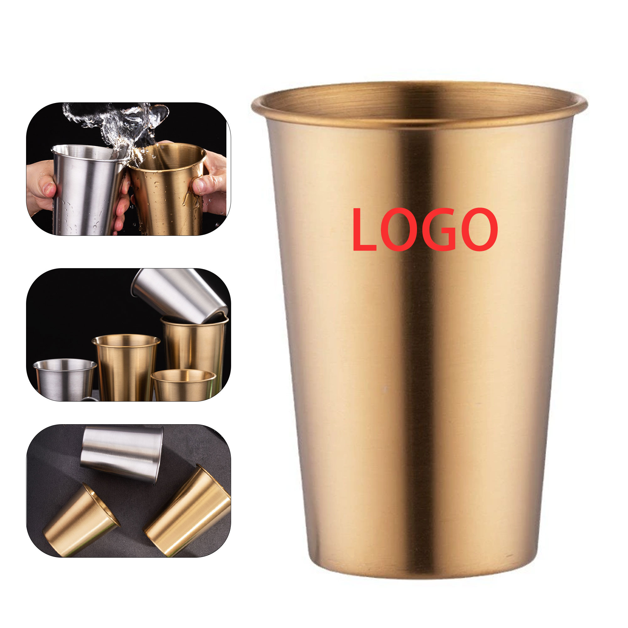 12 oz 304 Stainless Steel Rolled Rimmed Cup 2