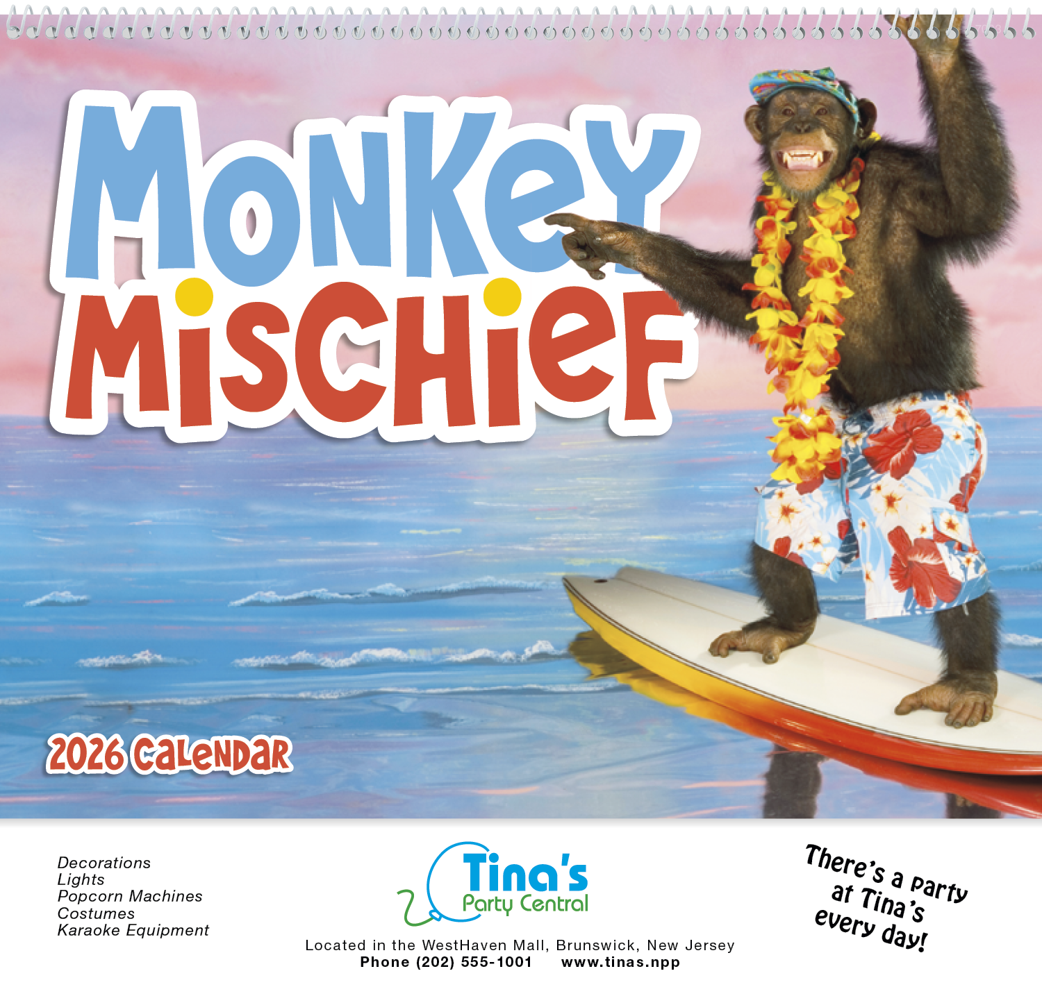 Good Value™ Monkey Mischief - Spiral Calendar 16