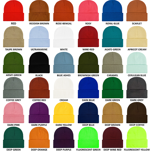 Classic Ribbed Cuffed Beanie with Custom Logo - 100% Acrylic 11