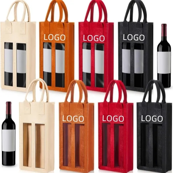Red wine double handbag shockproof protective cover gift bag 3