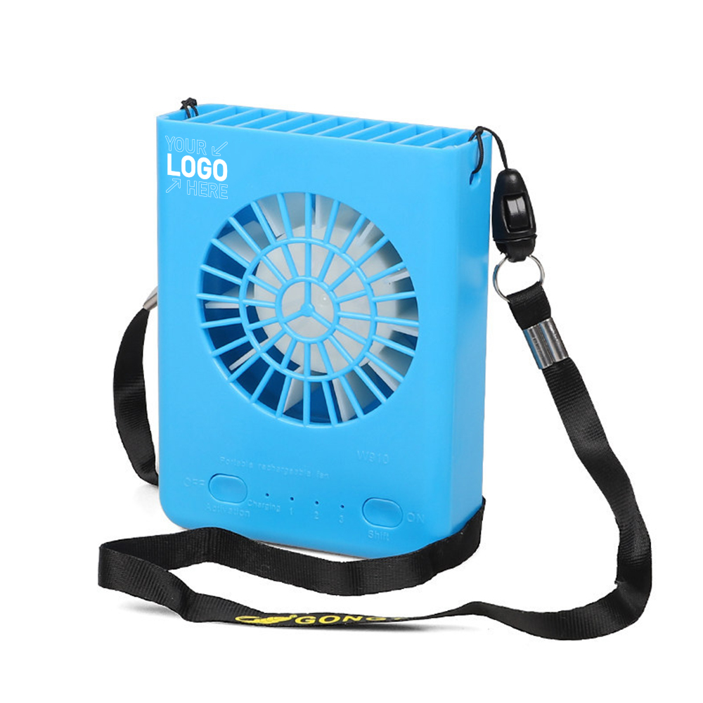 Portable Necklace Folding Fan With Night Light