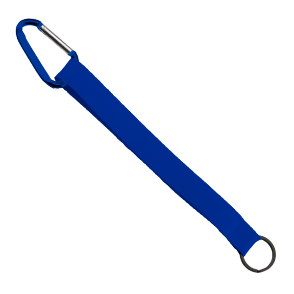 3/4" Sewn Polyester Keychain with Metal Split-Ring and Carabiner 21