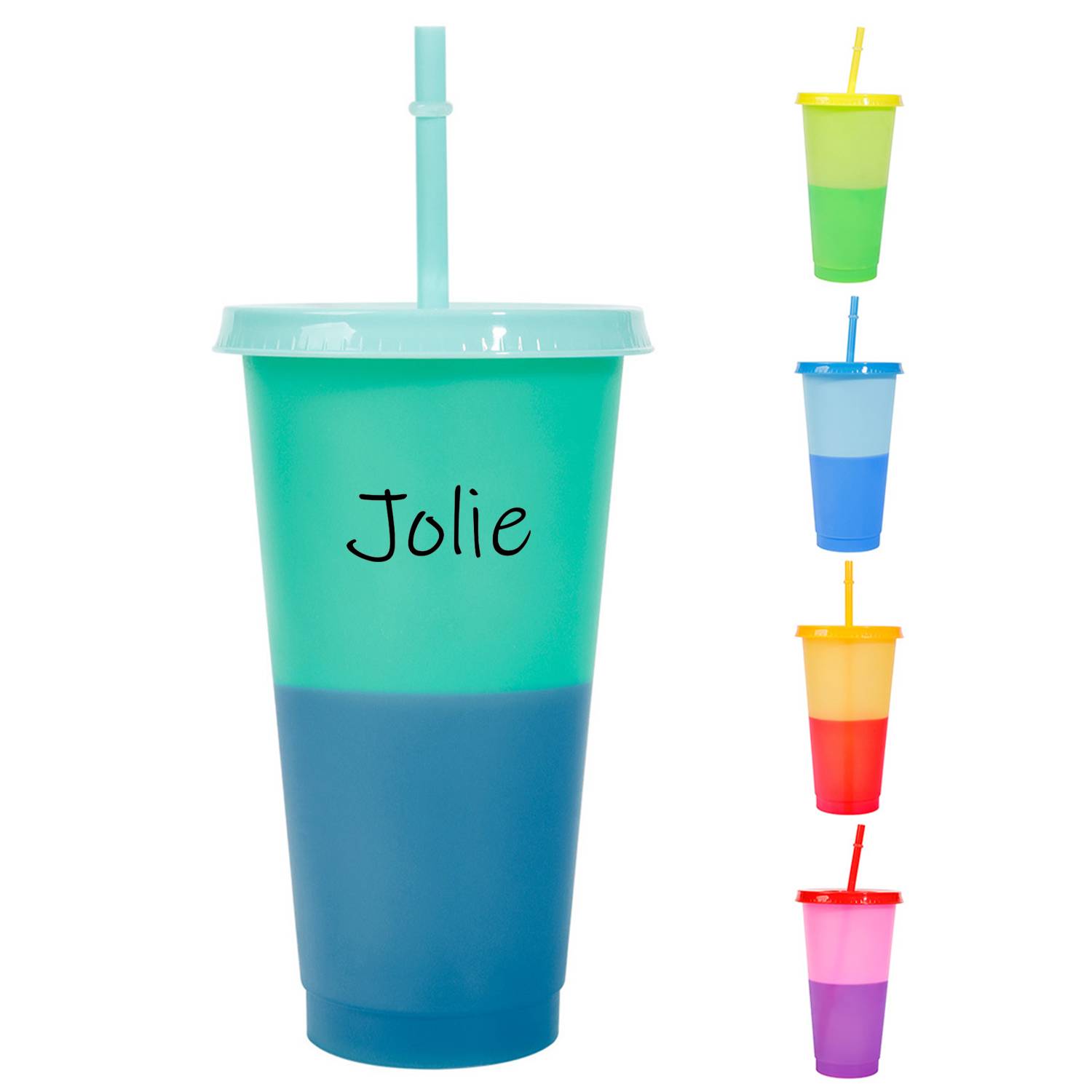 Straws Color Changing Plastic Cups