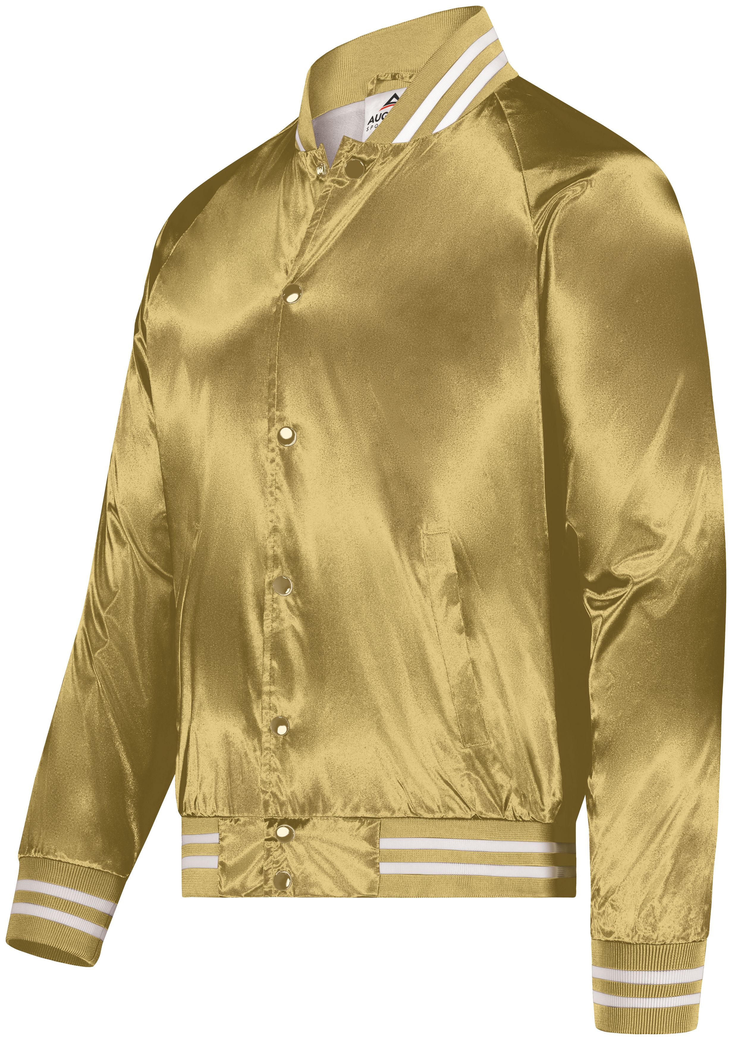 Satin Baseball Jacket/Striped Trim 6