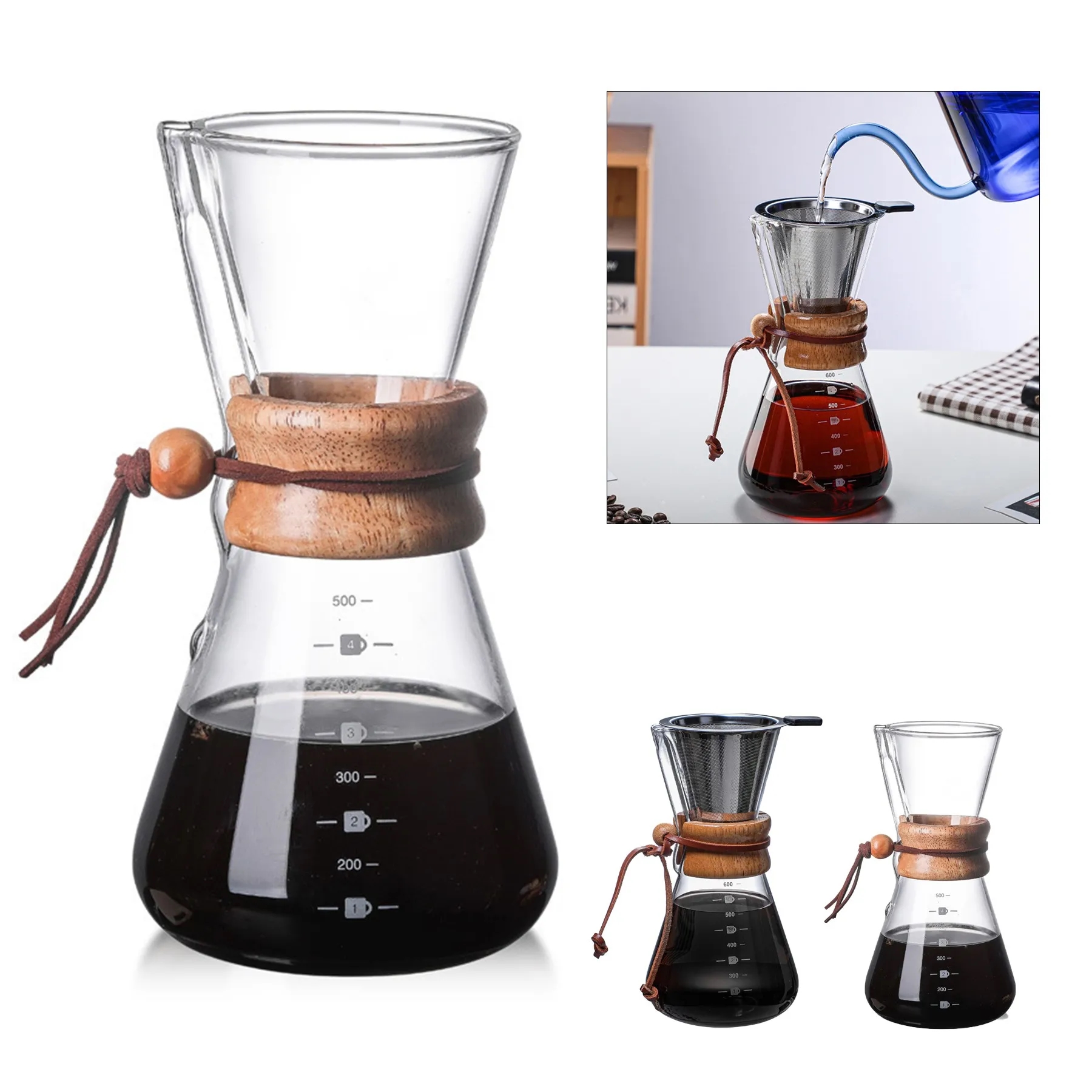 Pour Over Glasses Coffee Maker 5