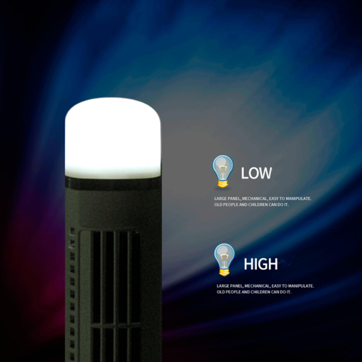 Portable Oscillating Tower Fan with Light 4