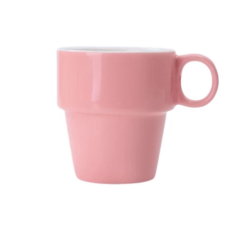 Custom 9 oz Ceramic stacked coffee cup 3