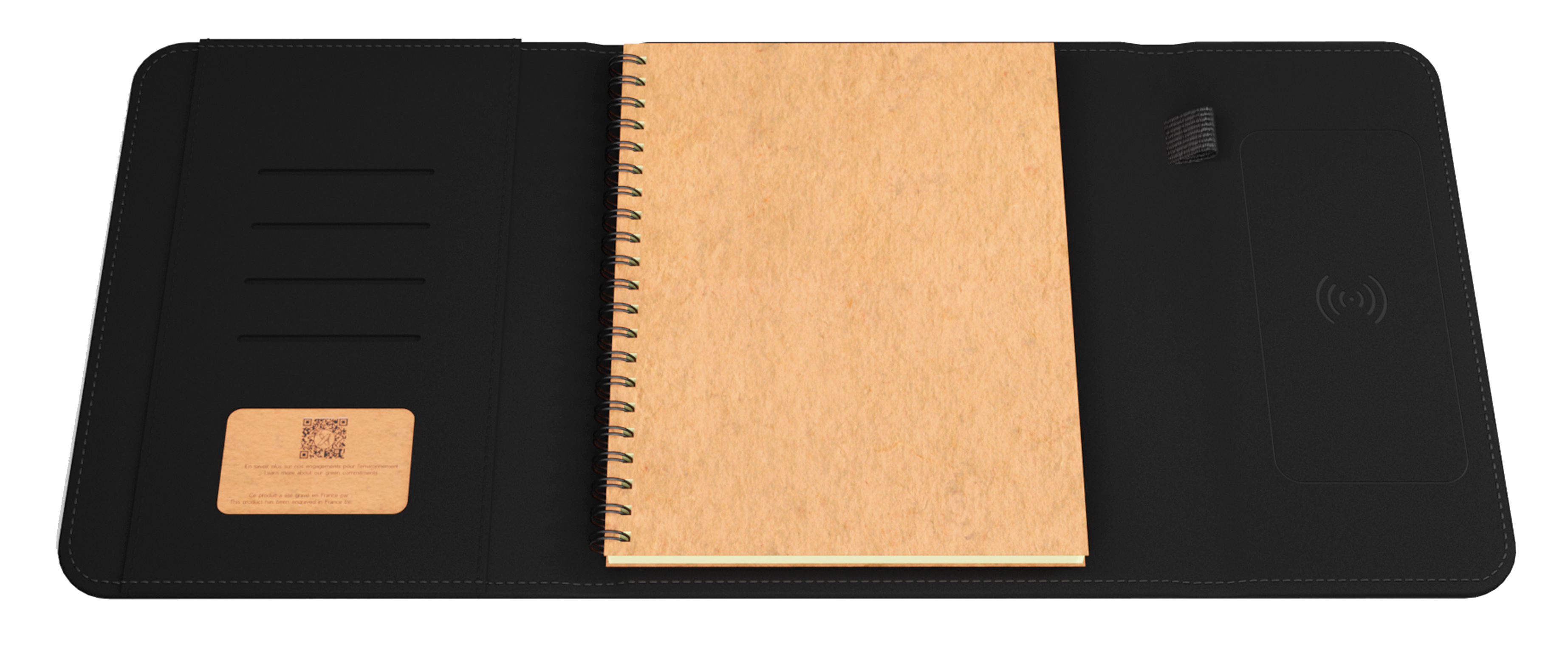 SCX Innovative Design™ Wireless Charging Notebook A5 with Power Bank 4000 mAh 6
