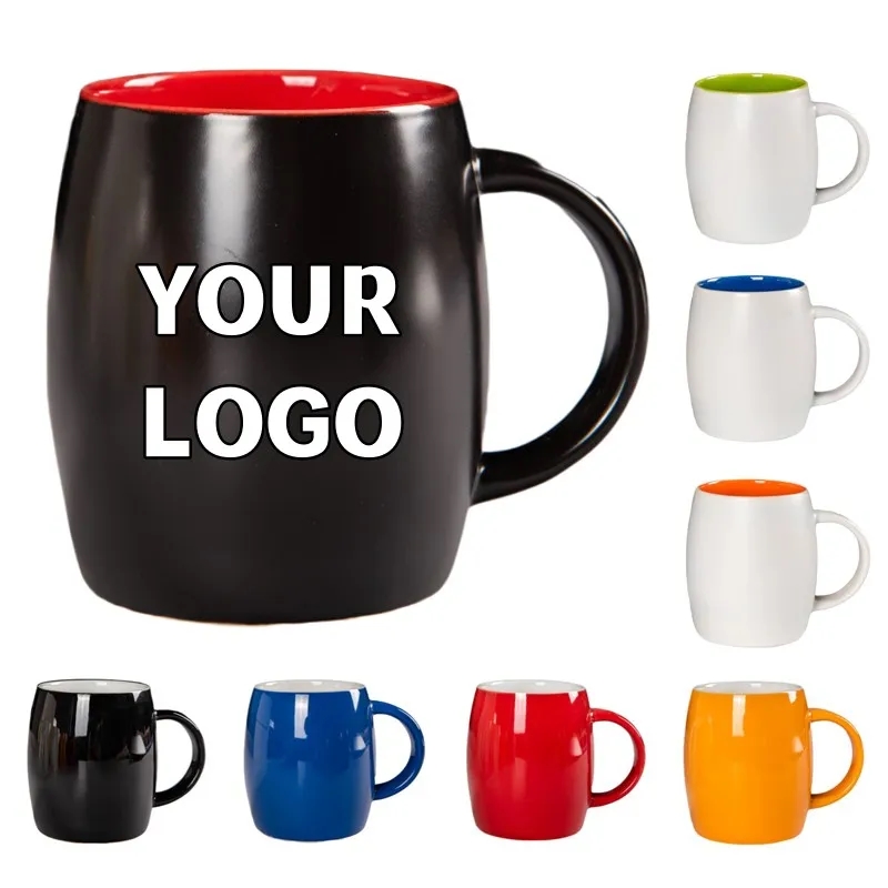 13 oz. Barrel Shape Ceramic Coffee Mug 4