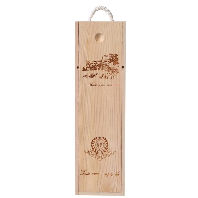 Wooden Wine Box With Handle 2