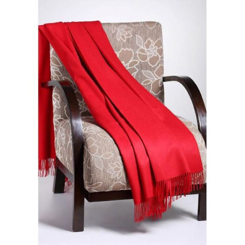 Red Alpaca Throw Blanket 2