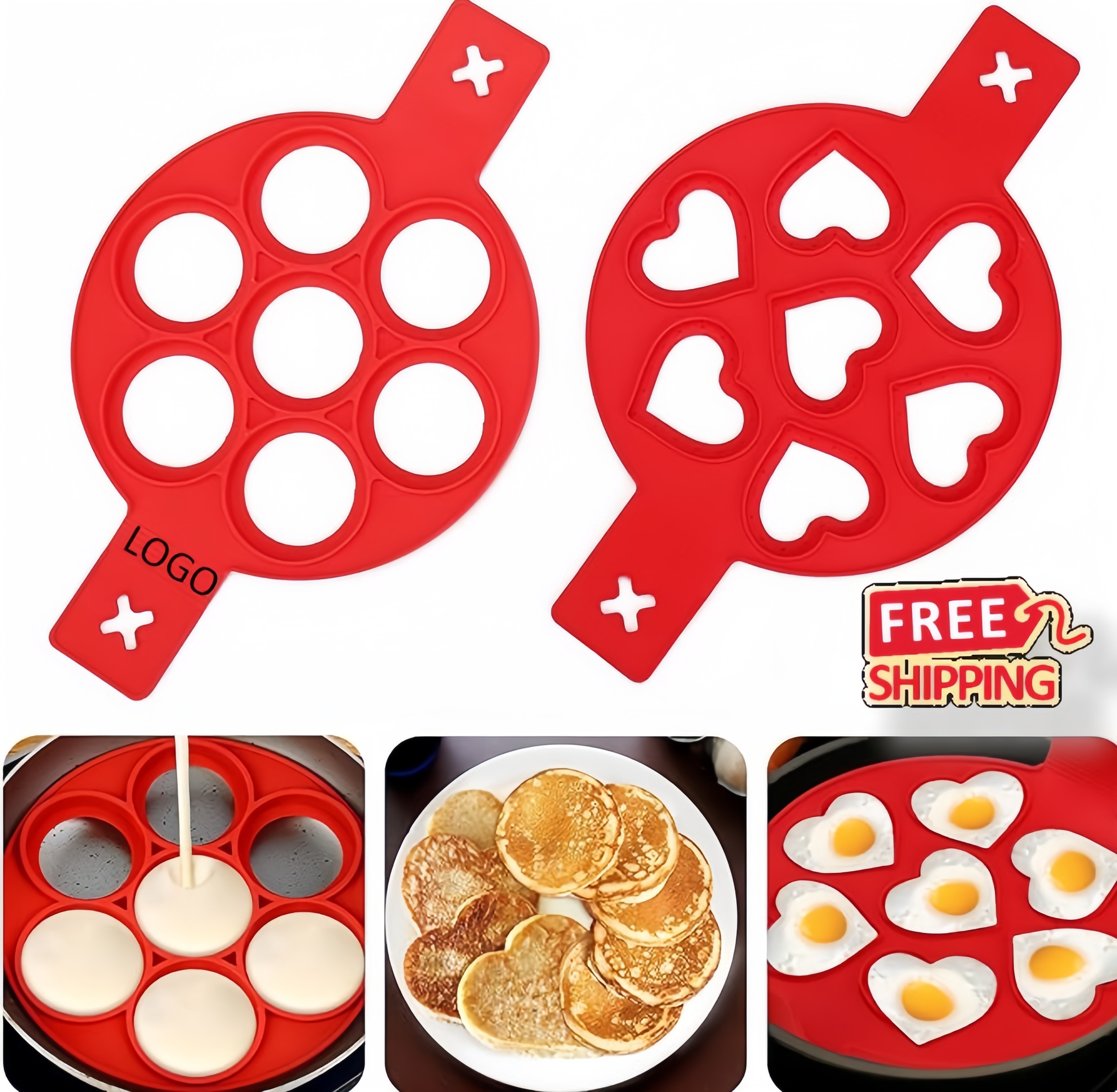 Silicone Pancake Maker with 7 Rings 2
