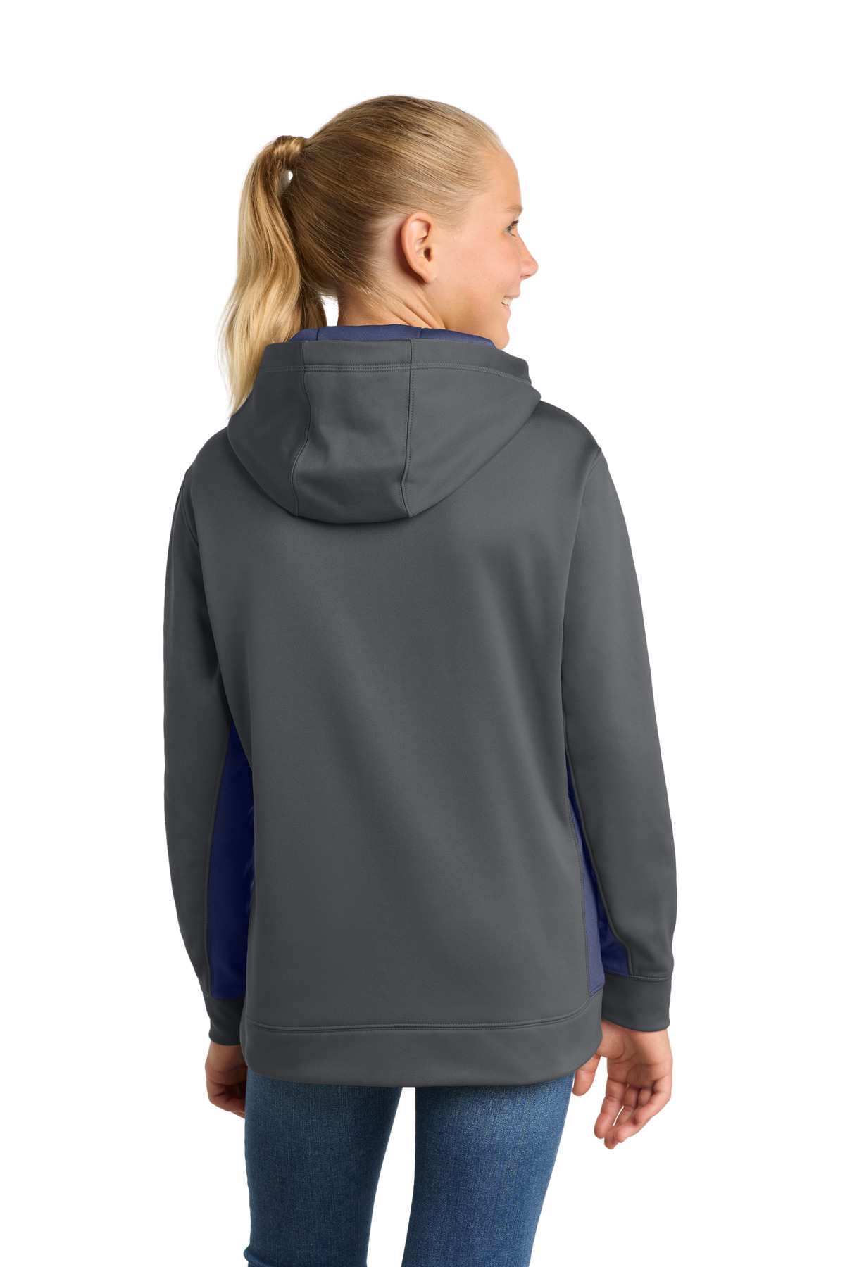 Sport-Tek Youth Sport-Wick Fleece Colorblock Hooded Pullover. YST235 38