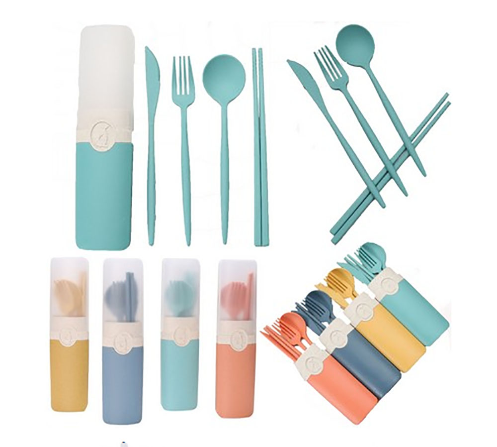 Wheat Straw Utensils Set With Case 1