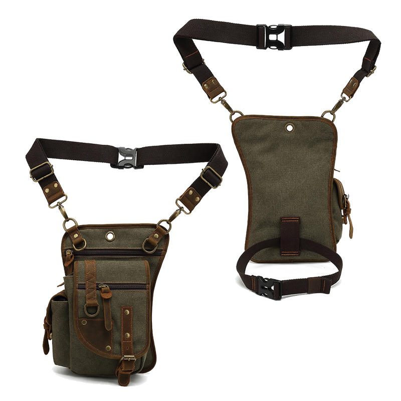 Canvas Drop Leg Bag Tactical Thigh Outdoor Waist Pack 3