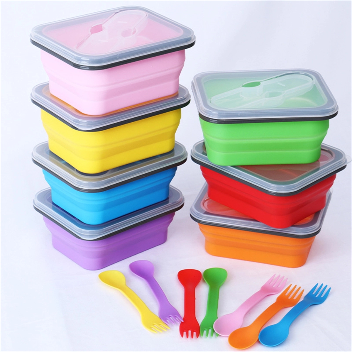24oz Silicone Lunch Box Collapsible Food Storage Containers 3