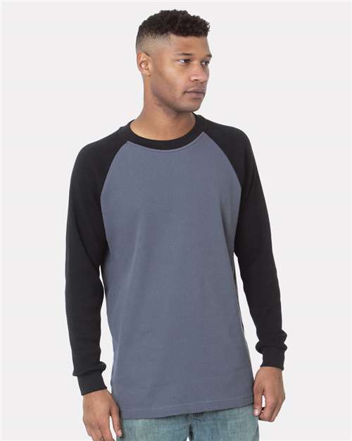 Men's USA-Made Heavyweight Waffle Knit Thermal Raglan T-Shirt - 8211 9