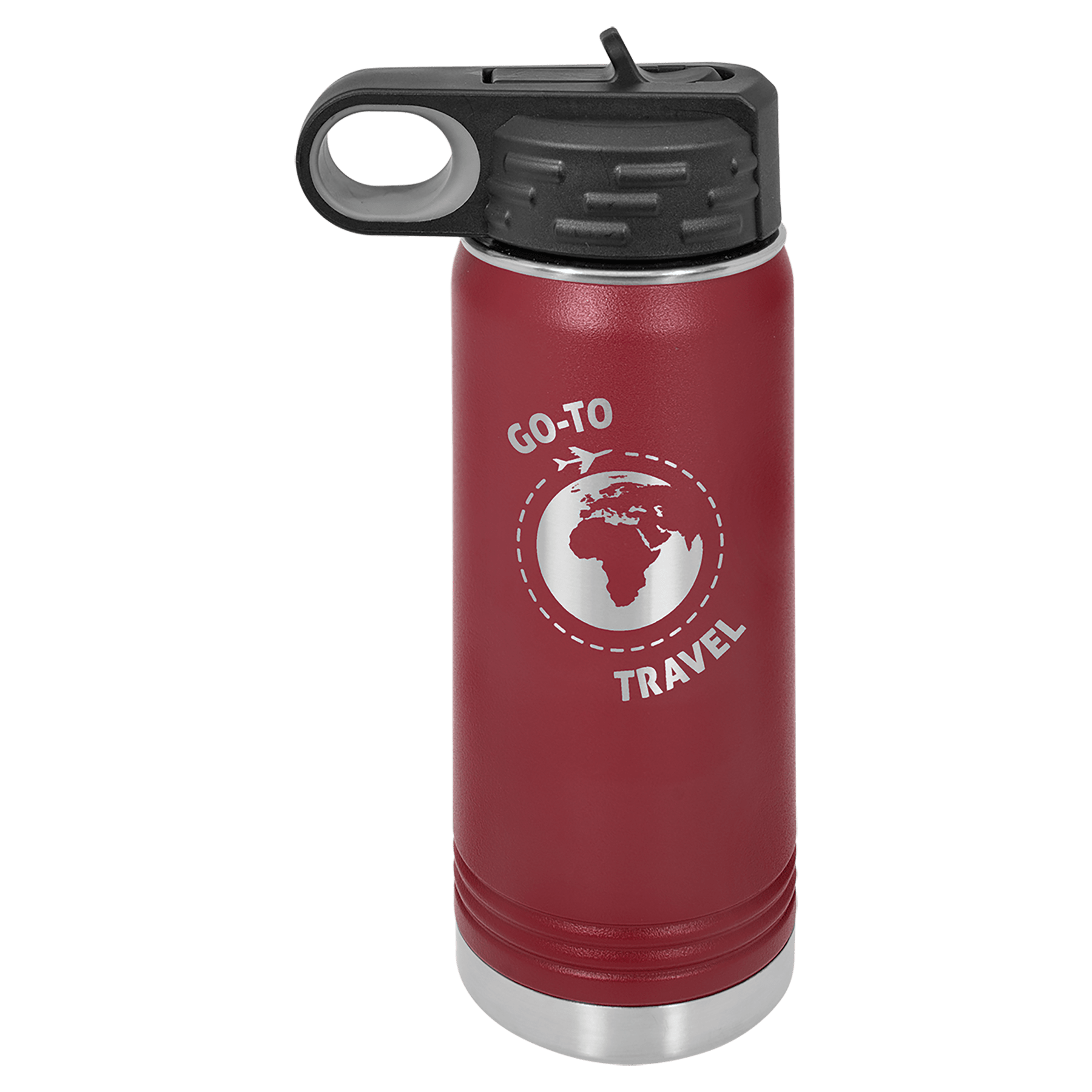 20 oz. Maroon Laser Engraved Polar Camel Water Bottles, custom water bottle with logo imprint 2