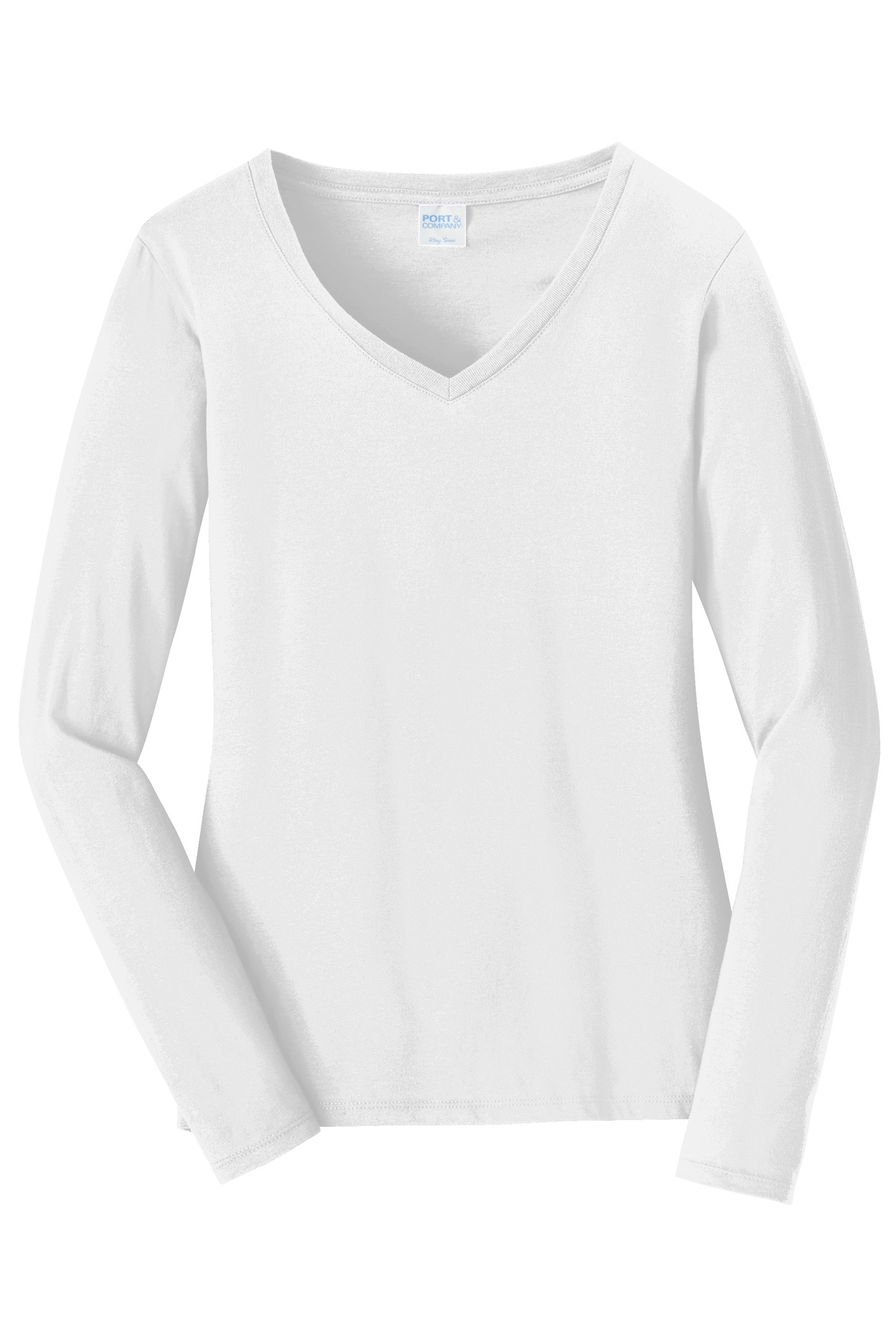 Port & Co Women's Long Sleeve Fan Favorite V-Neck Tee. LPC450VLS 16