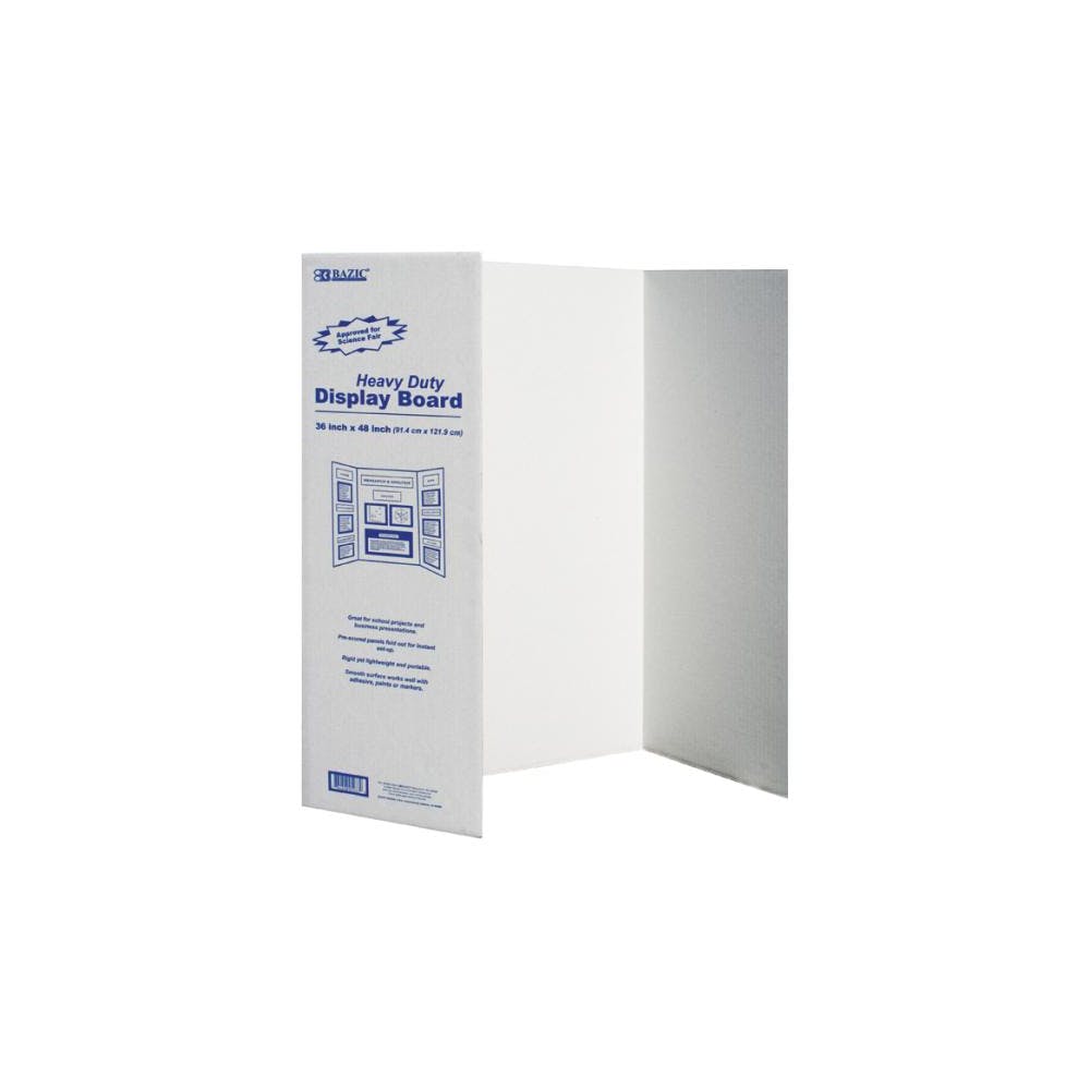 Tri-Fold Corrugated Presentation Boards - White 36" x 48" 1