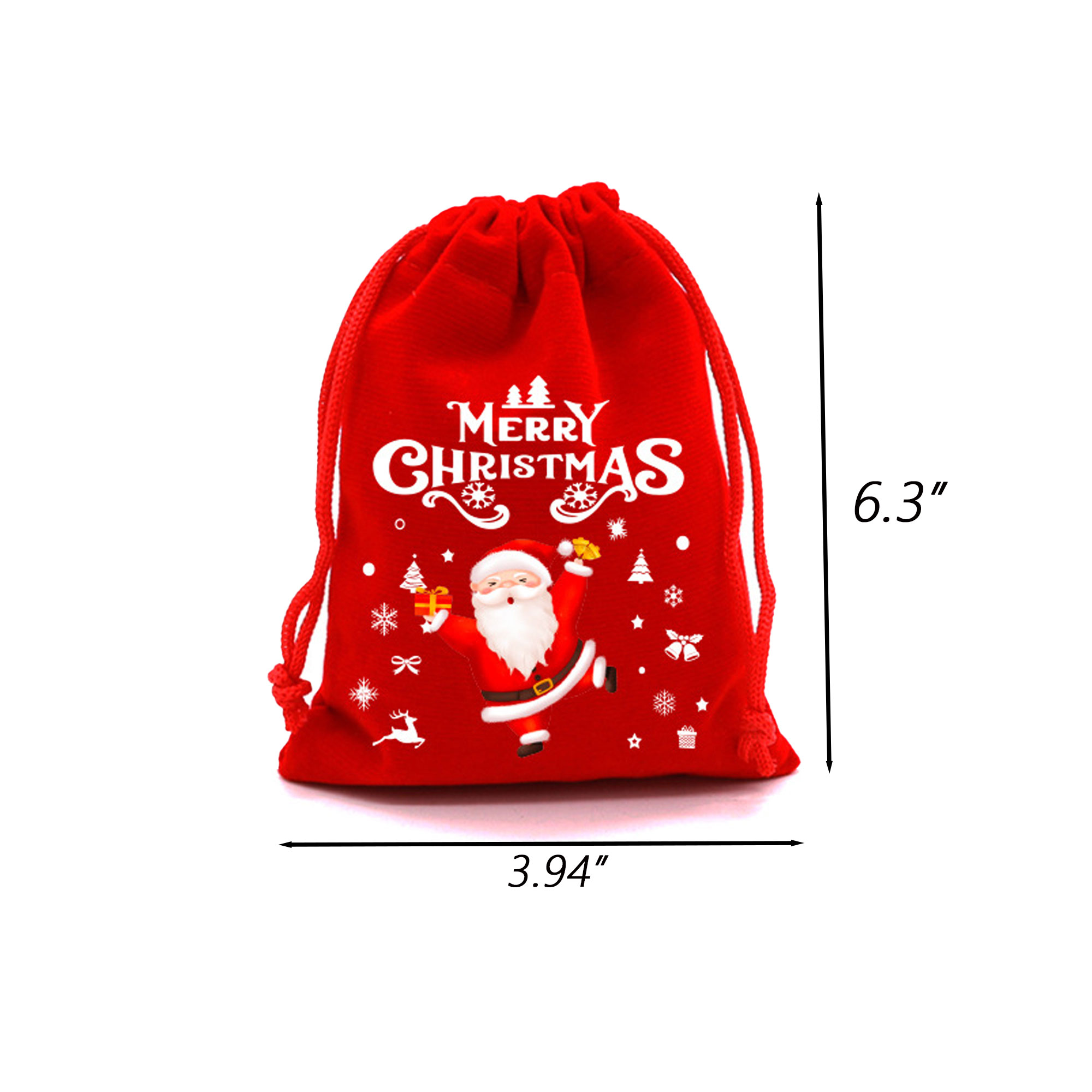Velvet Christmas Drawstring Gift Bags 7