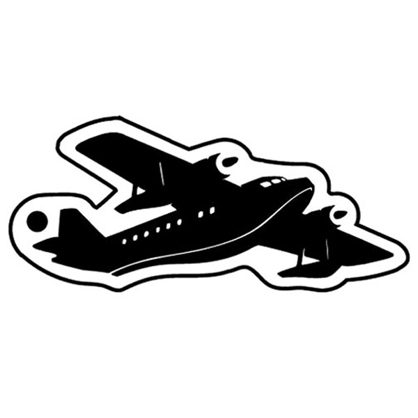 Black Airplane Key Tag (Spot Color) 1