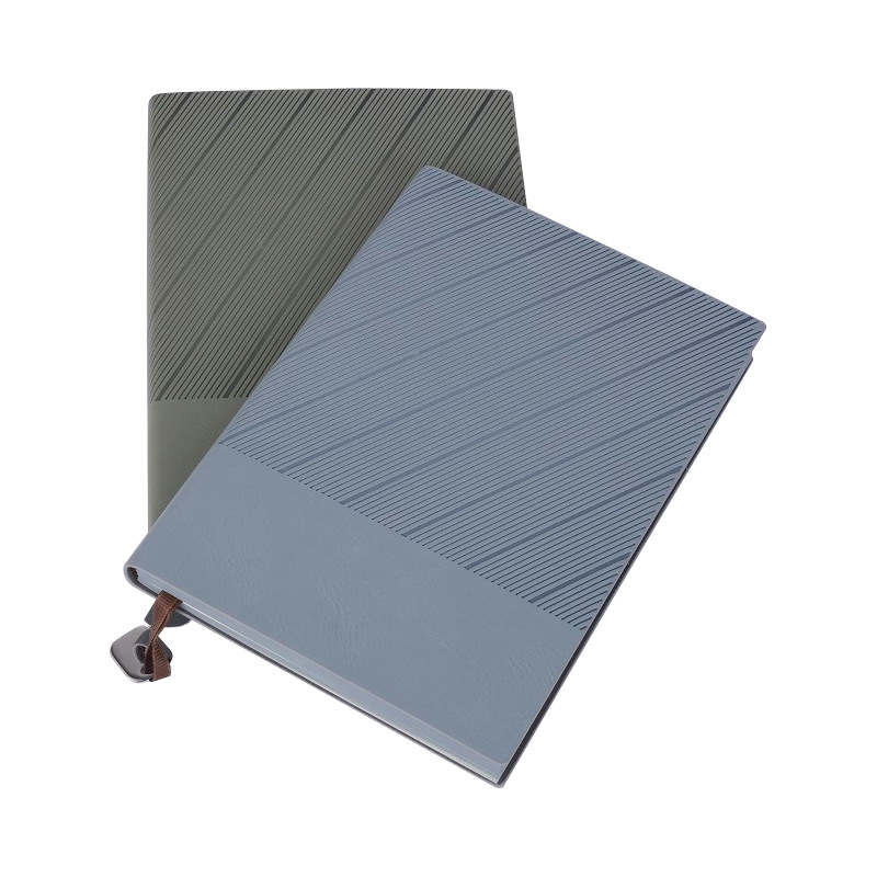 A5 Diagonal Textured Soft PU Cover Notebook W/ Metal Bookmark 1