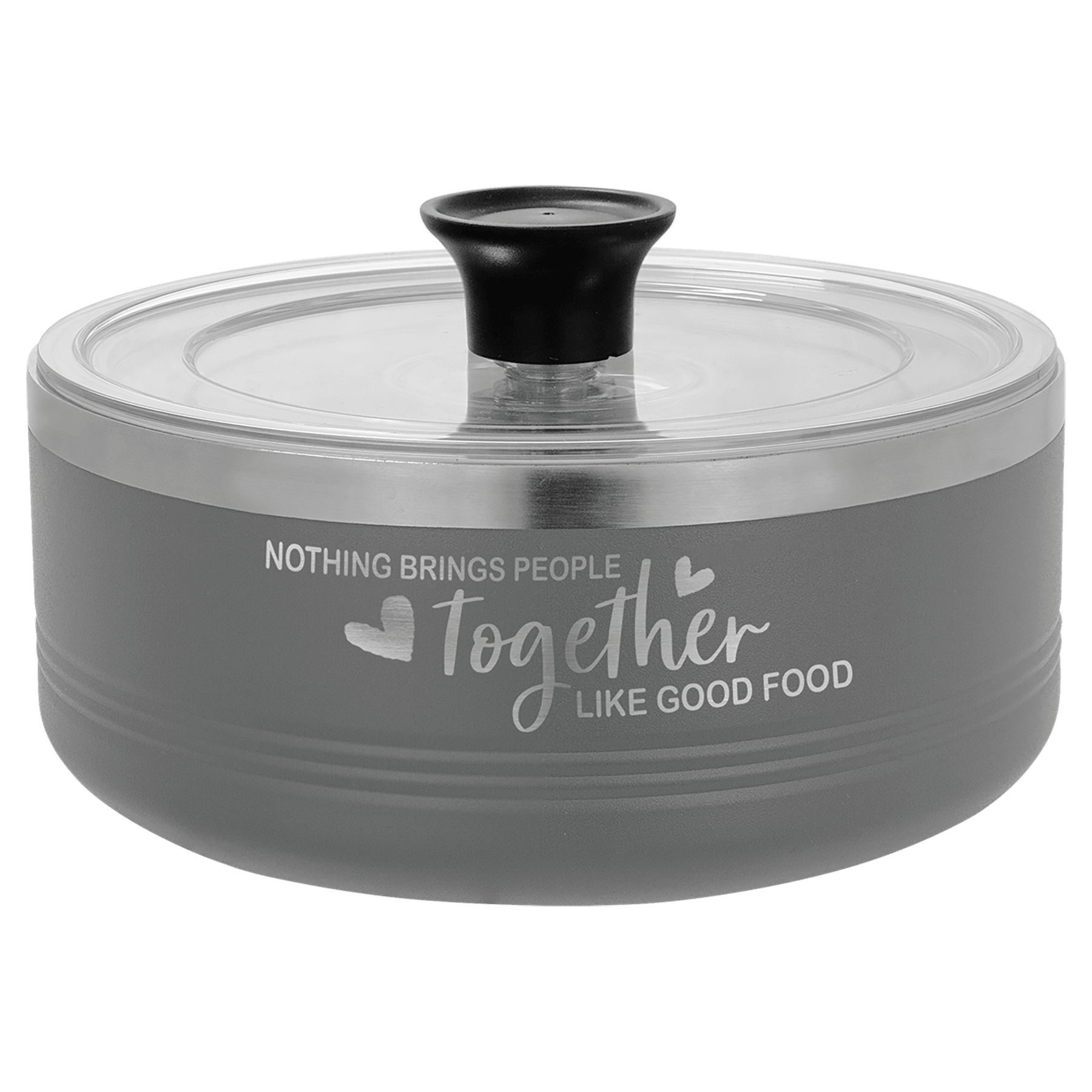 Polar Camel Gray 1 1/4 Quart Serving Bowl with Lid 2