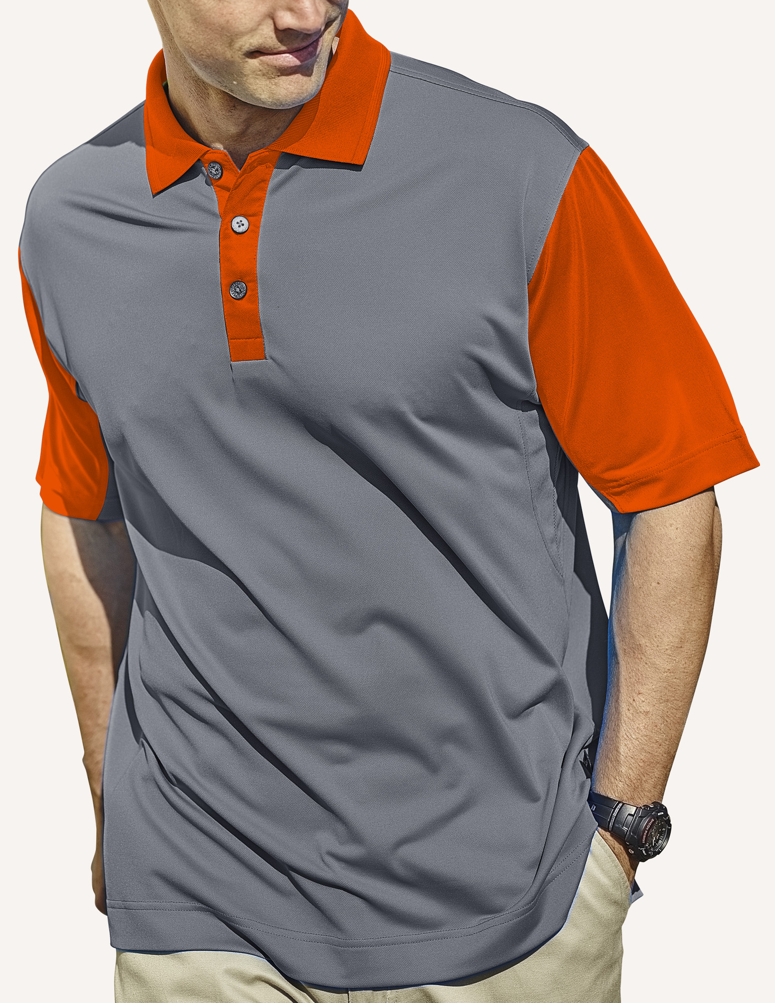 Men's Corvette Recharged Hybrid Interlock Color block Polo Shirt 6