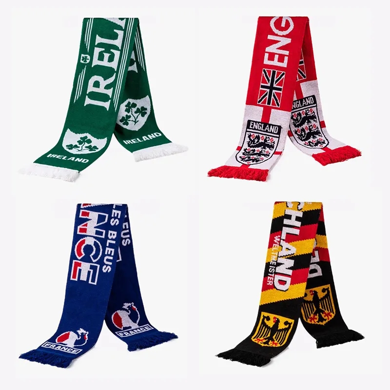World Cup Sport Jacquard Knit Scarf With Tassel 4