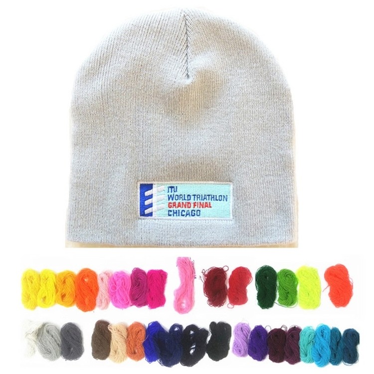 Pantone Matched Knit Beanie With Embroidered Logo 2