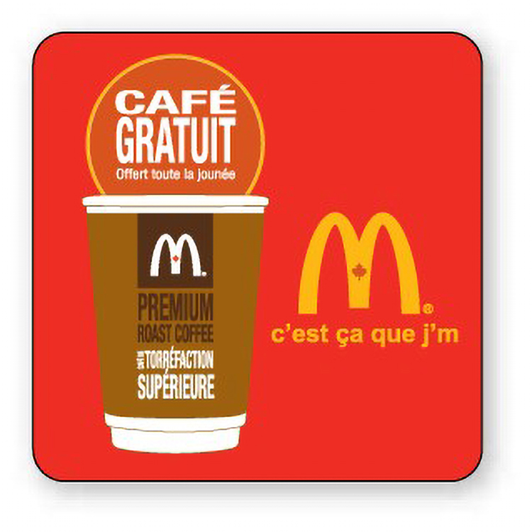 Coaster 14 Pt White Card Stock, 3 7/8" Square, Full Colour Imprint one side & varnish