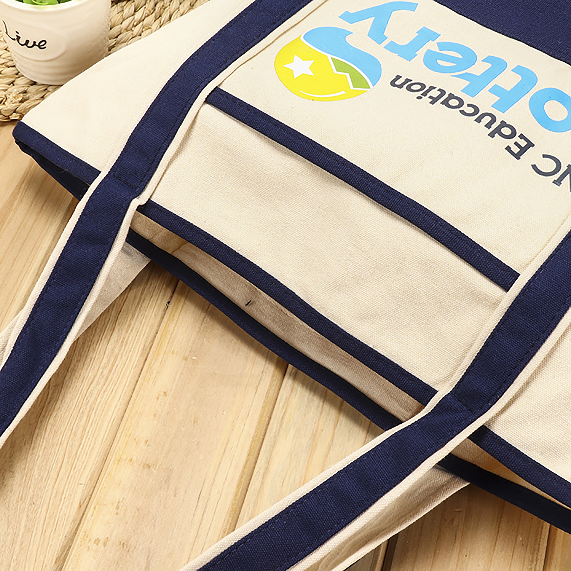 Canvas Tote Bag with Zipper, custom tote bag with logo imprint 4