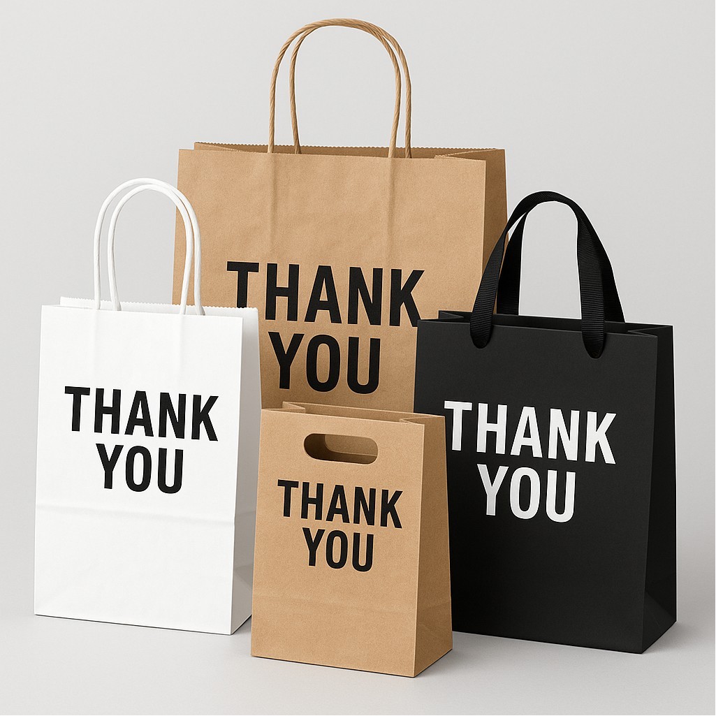 Custom Kraft Paper Shopping Bags Any Size 2