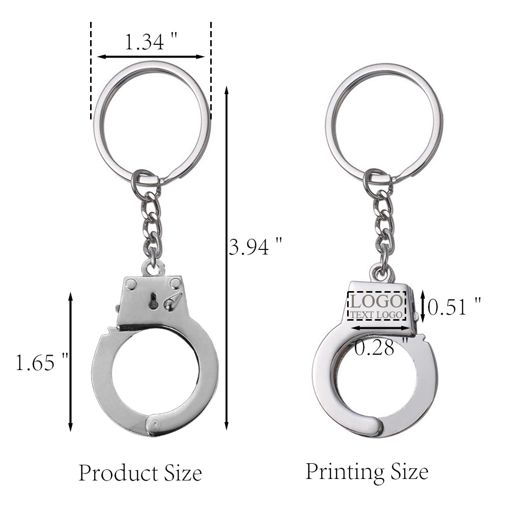 Custom Metal Handcuff Shaped Key Chain 3