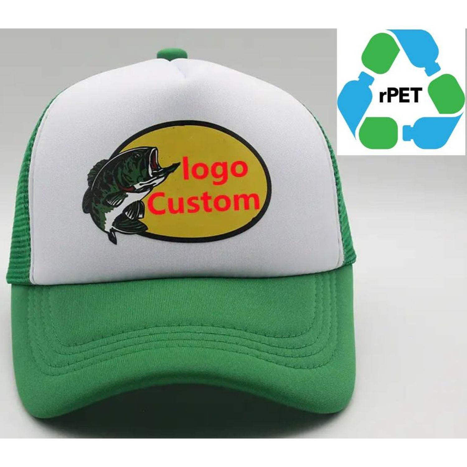 5 Panel rPET Recycled 100% Polyester & Mesh Fabric Cap 6
