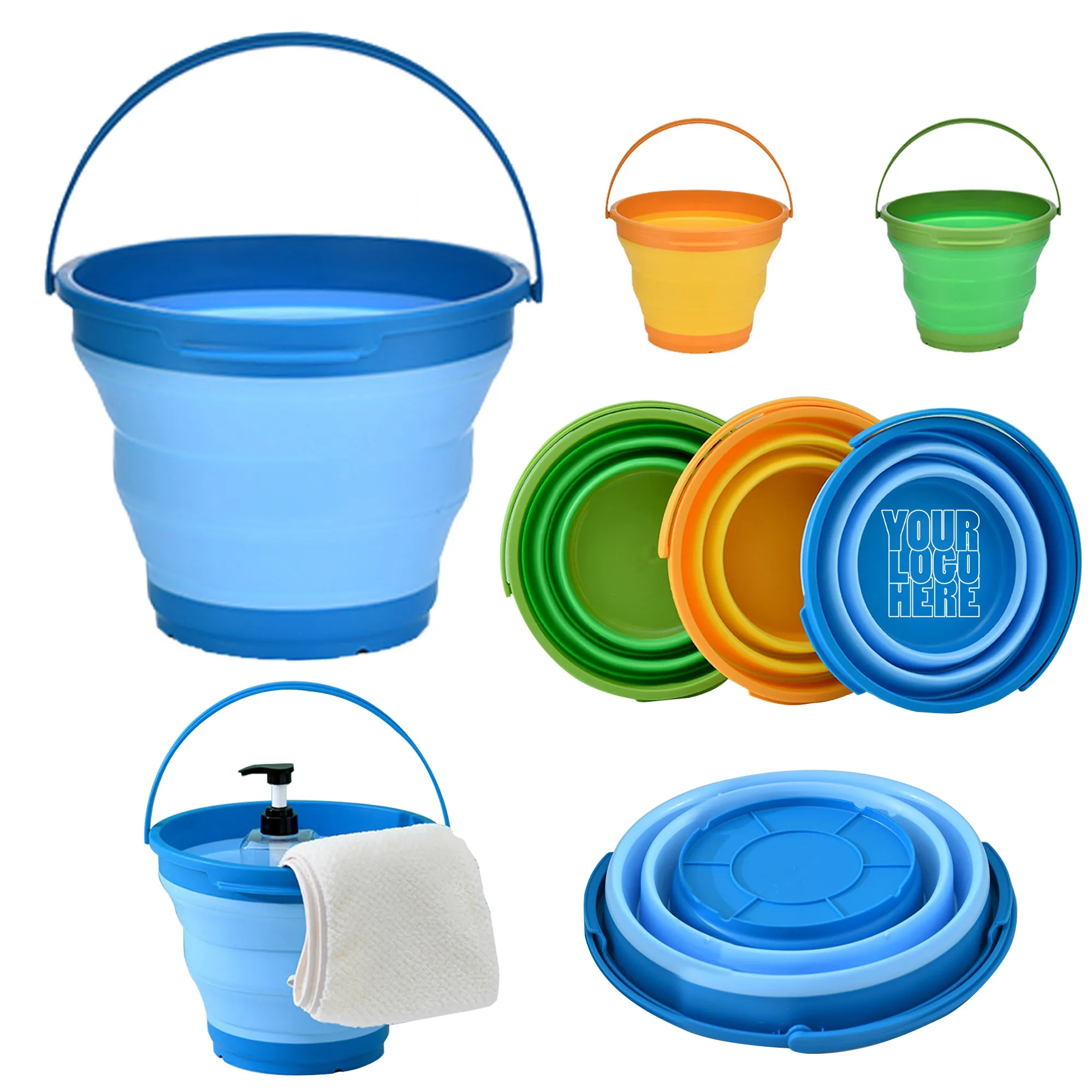 Collapsible Plastic Bucket /w Handle 2