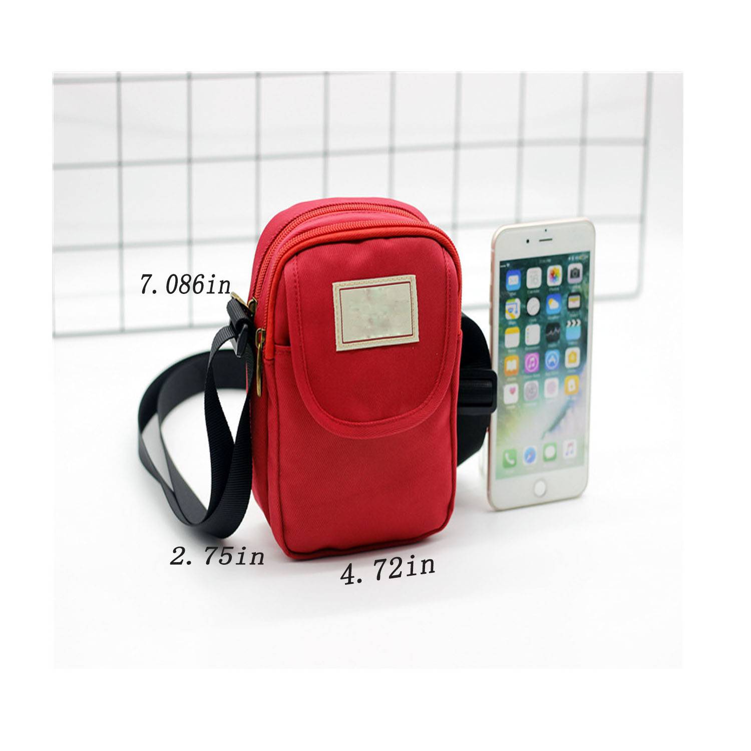 Outdoor leisure vertical square mobile phone satchel 3