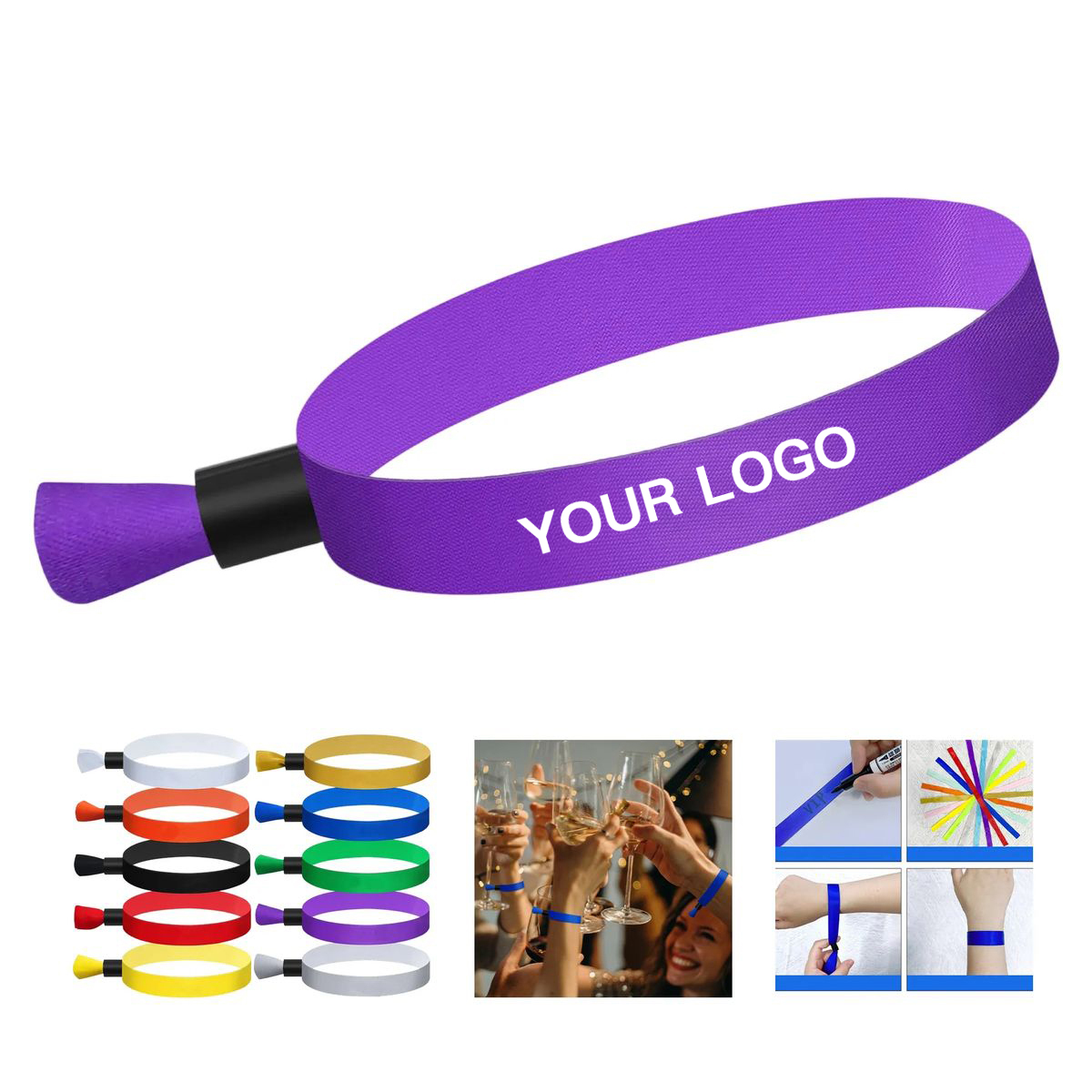 Polyester Event Wristbands for Festivals and Parties 4