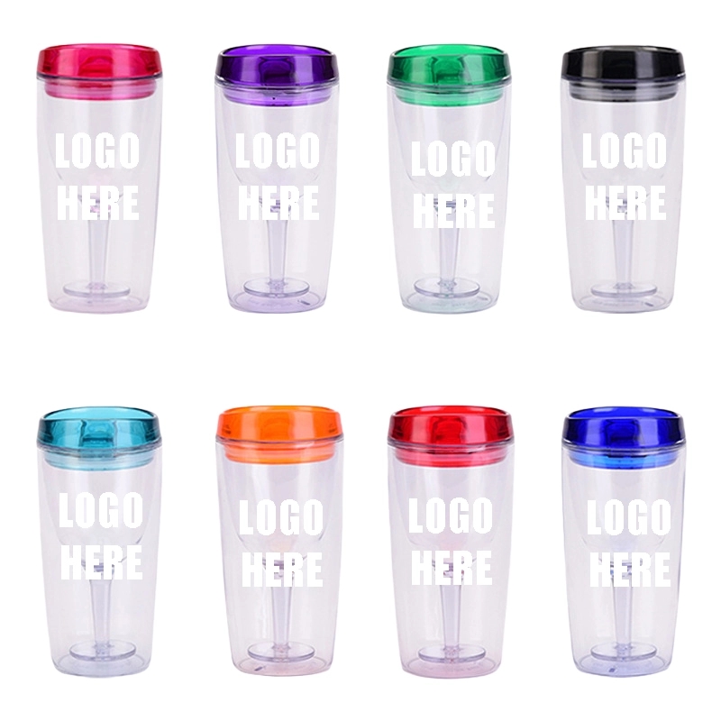 Custom Transparent AS Plastic Insulated Wine Tumbler Cup 4