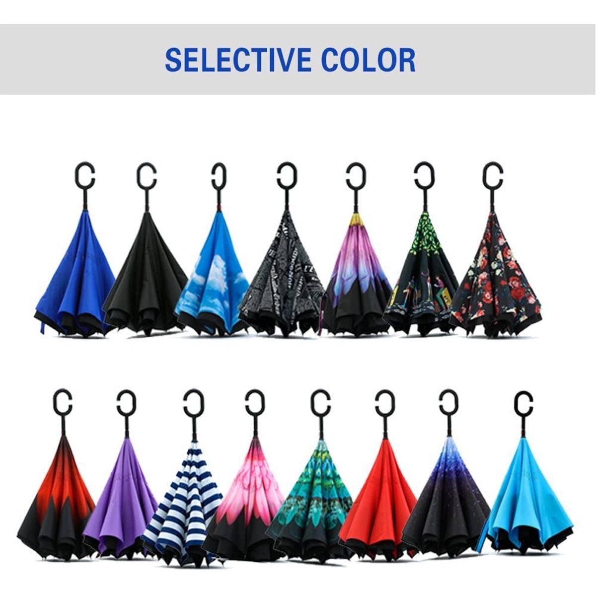 Double Layer Inverted Umbrella With C-Shaped Handle 8