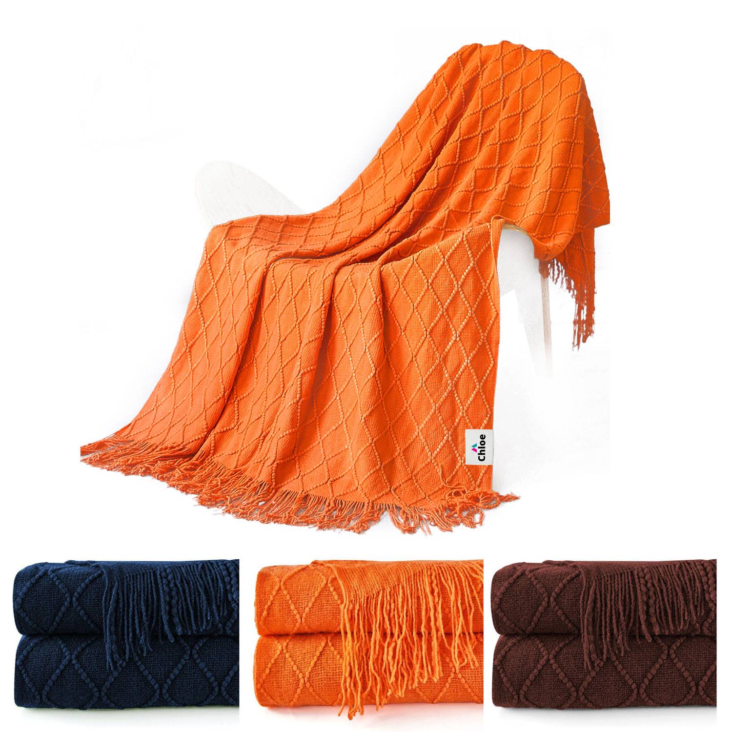 Fringed Thin Knit Blanket 1