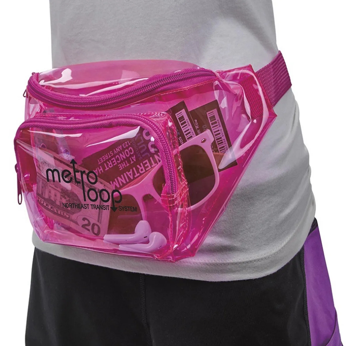 Colorful Clear Fanny Pack Adjustable Strap & Zipper Pockets 3