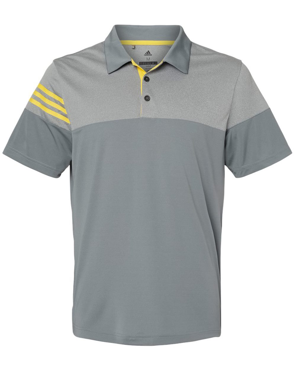 Men's Heathered 3-Stripes Colorblocked Polo - A213 19